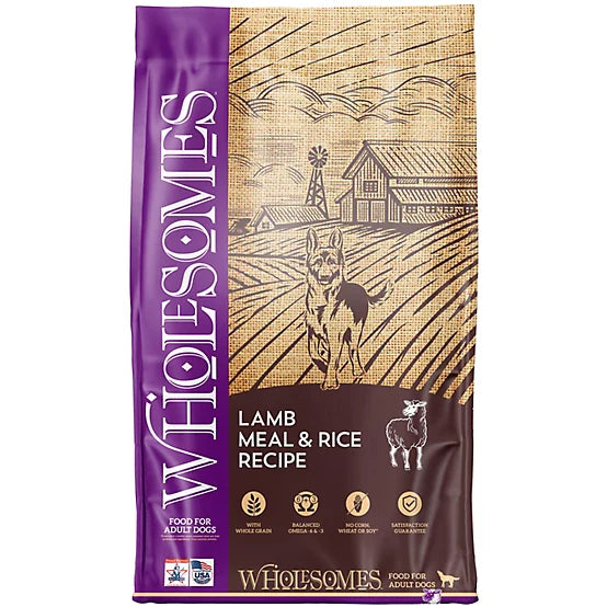 WHOLESOMES LAMB MEAL & RICE 40LB - FOUR LEGS GOOD ONLY