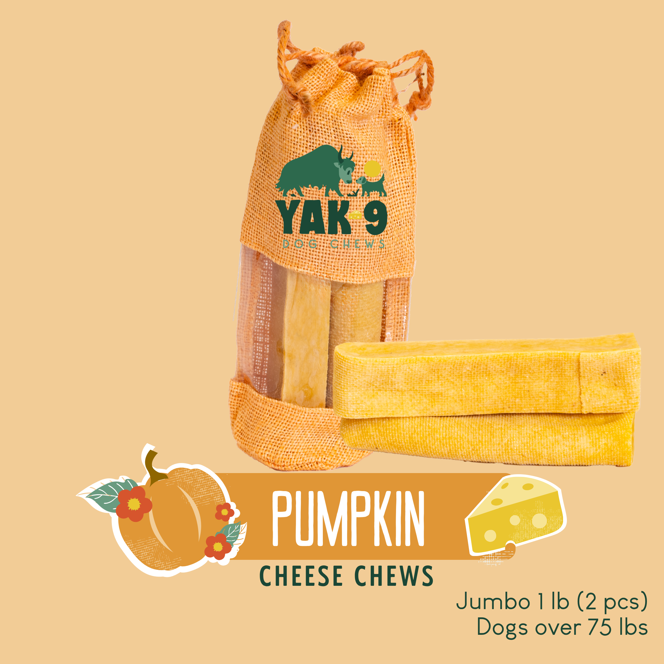 Pumpkin Cheese Chews for Dogs
