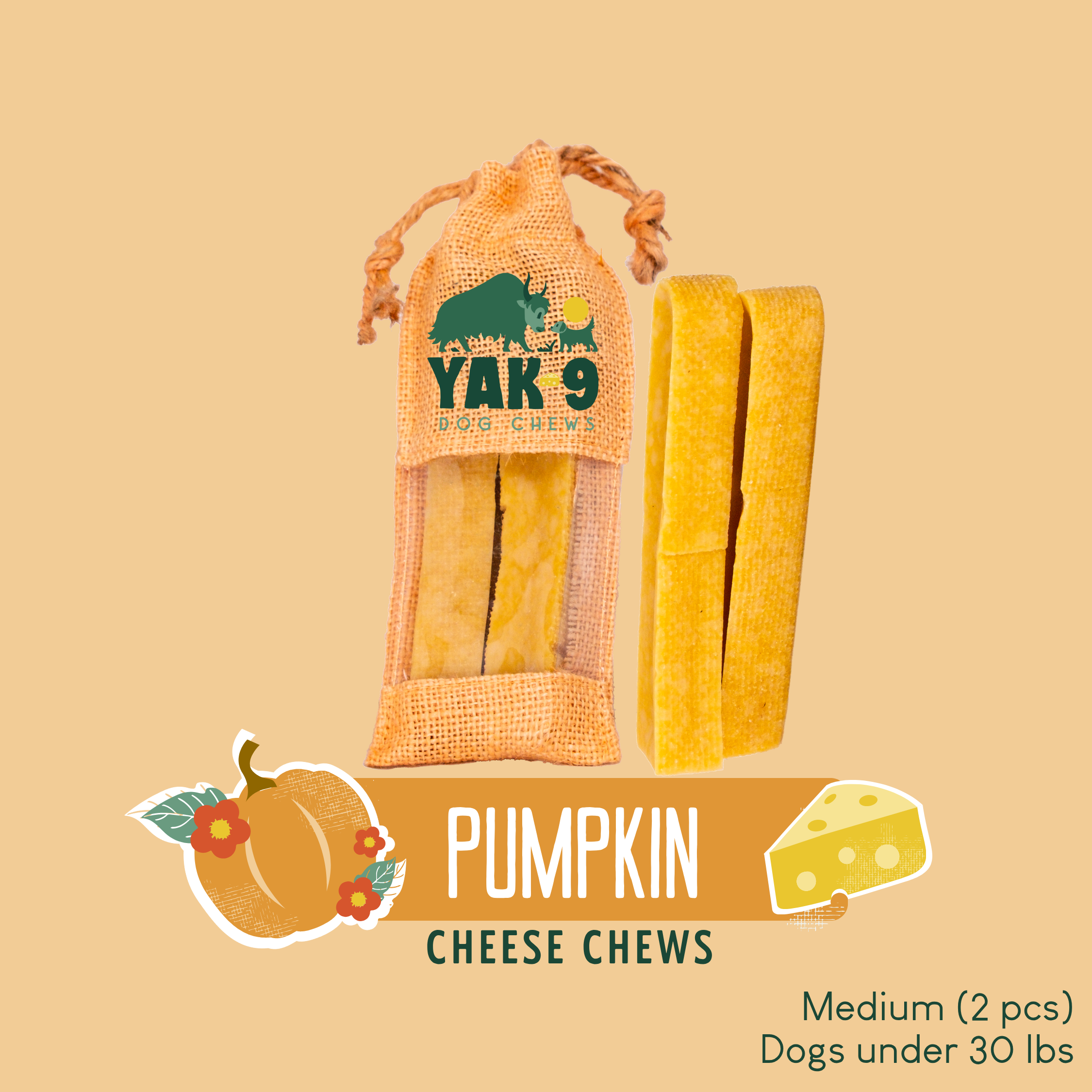 Pumpkin Cheese Chews for Dogs