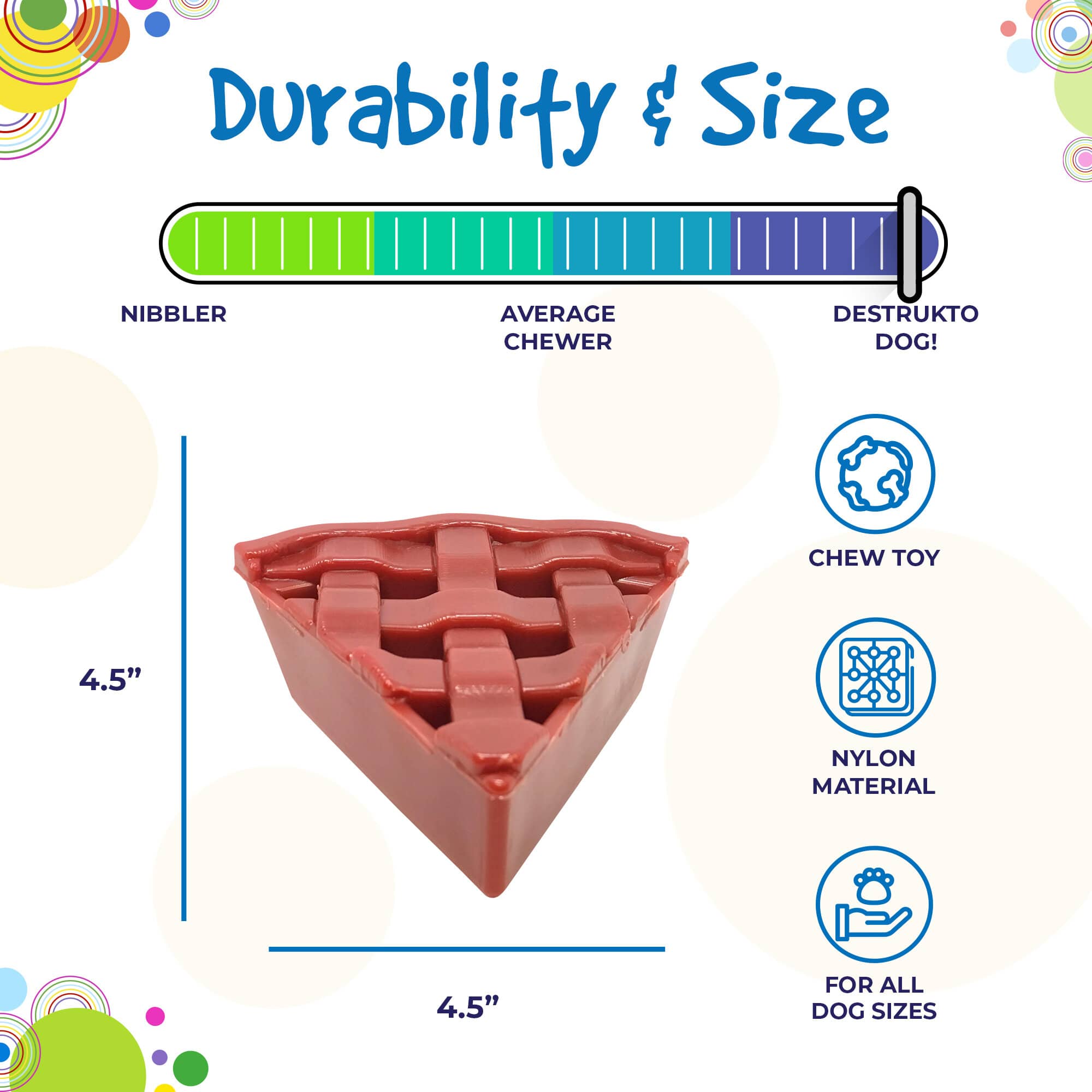 Cherry Pie Nylon Dog Chew Toy for Aggressive Chewers | USA Made | SodaPup