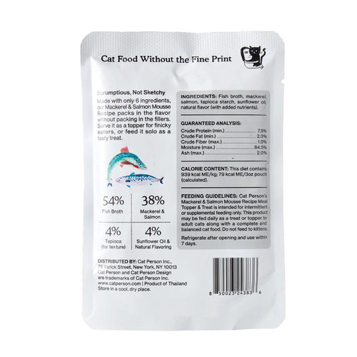 Cat Person Cat Mousse Mackerel & Salmon 3oz Pouch