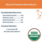 Dog Mamma's Organic Pumpkin Snaps Recipe Oven Baked Dog Treats (6oz)
