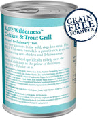 Blue Buffalo Wilderness Adult Grain-Free Trout & Chicken Grill Wet Dog Cans (12.5oz)