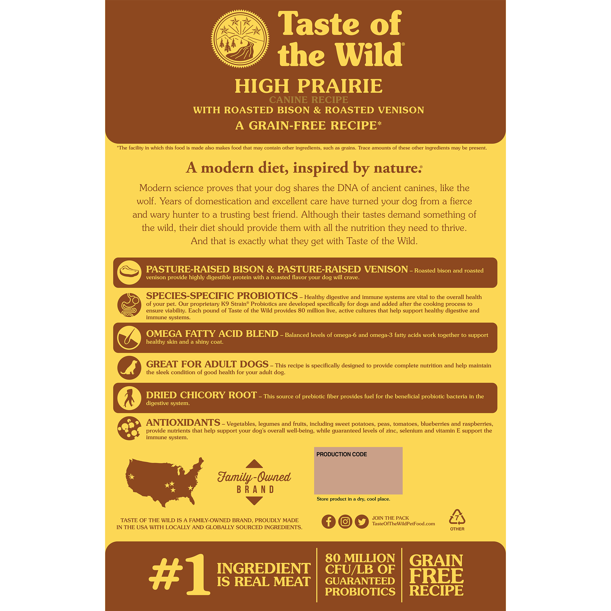 Taste of the Wild Adult High Prairie Bison byand Venison Canine Food